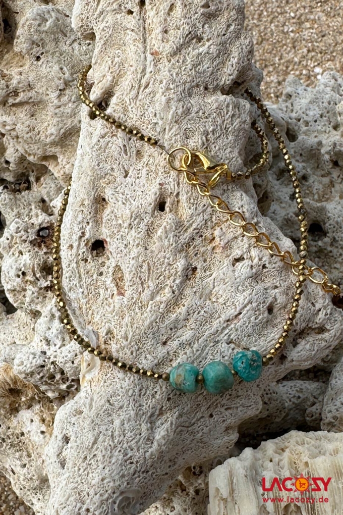 Boho Kette mit Tuerkis Steinen – Bild 2