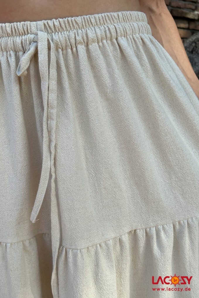 Boho Maxirock Stufenrock DEVI | Natur – Bild 6