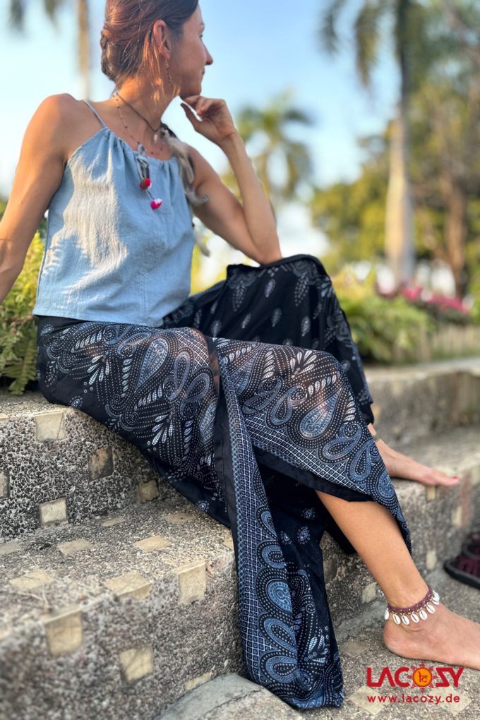 Palazzo Hosenrock MAGIC PAISLEY | Dunkelblau – Bild 5