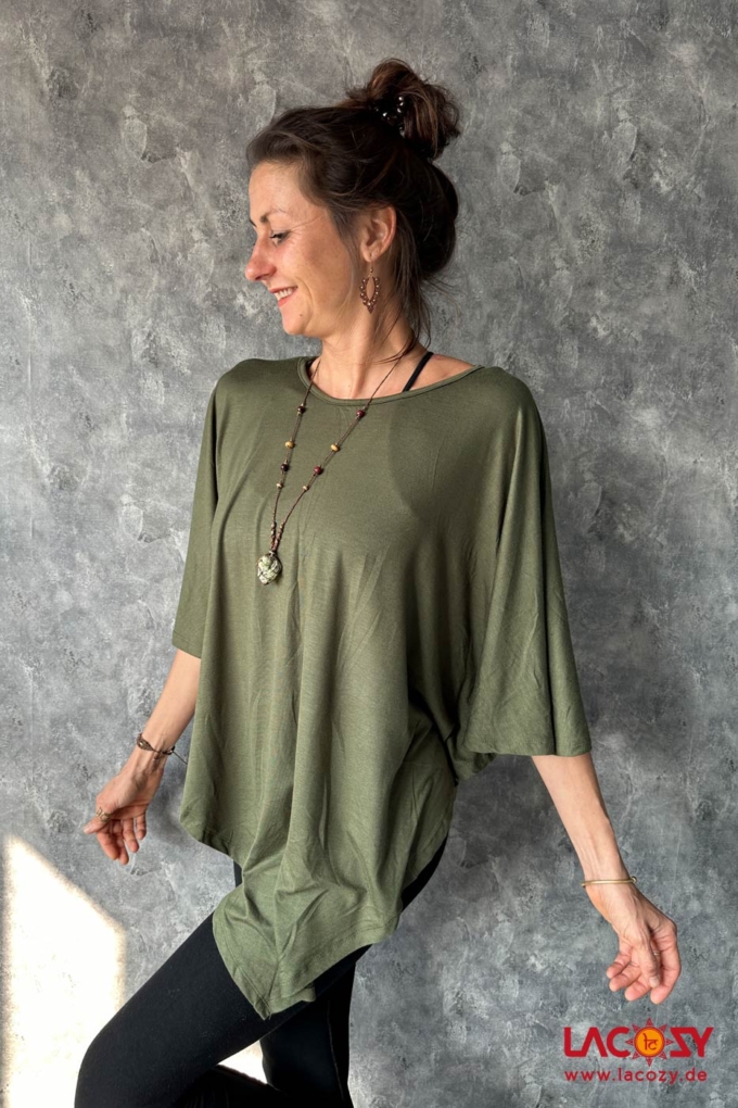 Leichtes Poncho Shirt YARA | Khaki