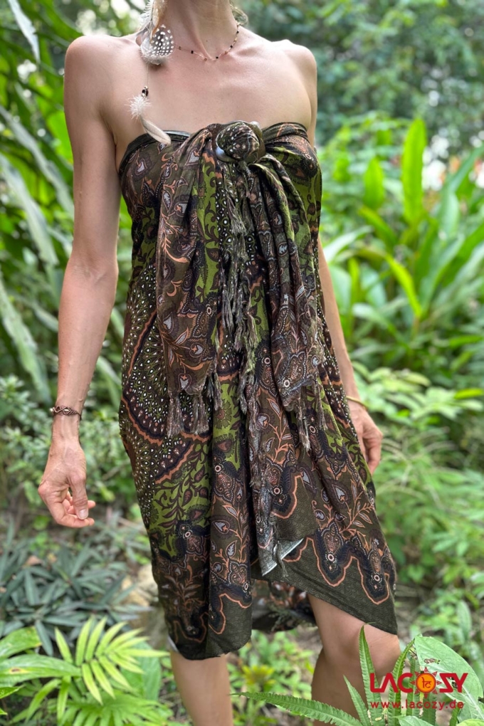 Sarong MANDALA | Grün - Braun