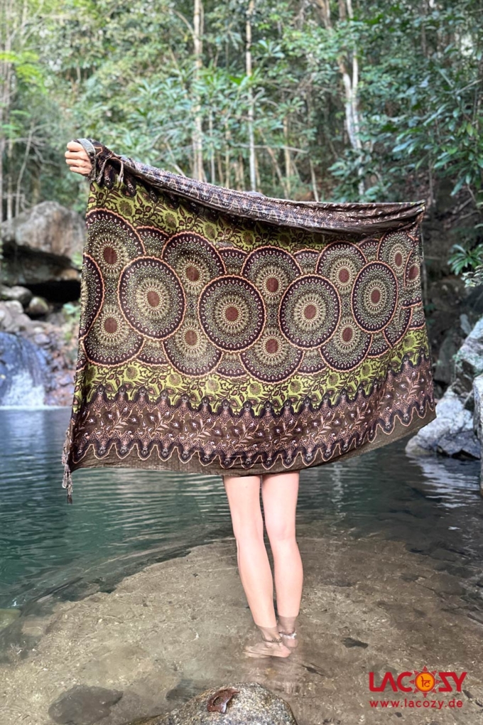 Sarong MANDALA | Grün - Braun – Bild 2