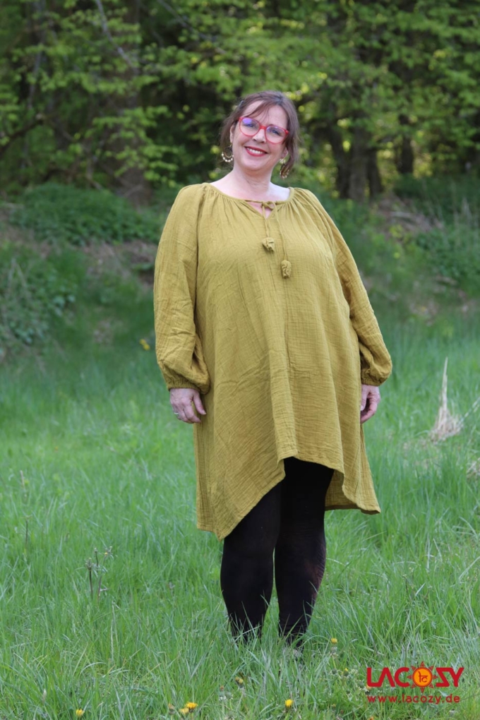 Plus Size TUNIKA KLEID | Gelbgrün – Bild 6
