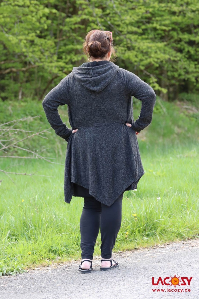 Cardigan Strickjacke SPIRITU | Grau-Schwarz – Bild 3