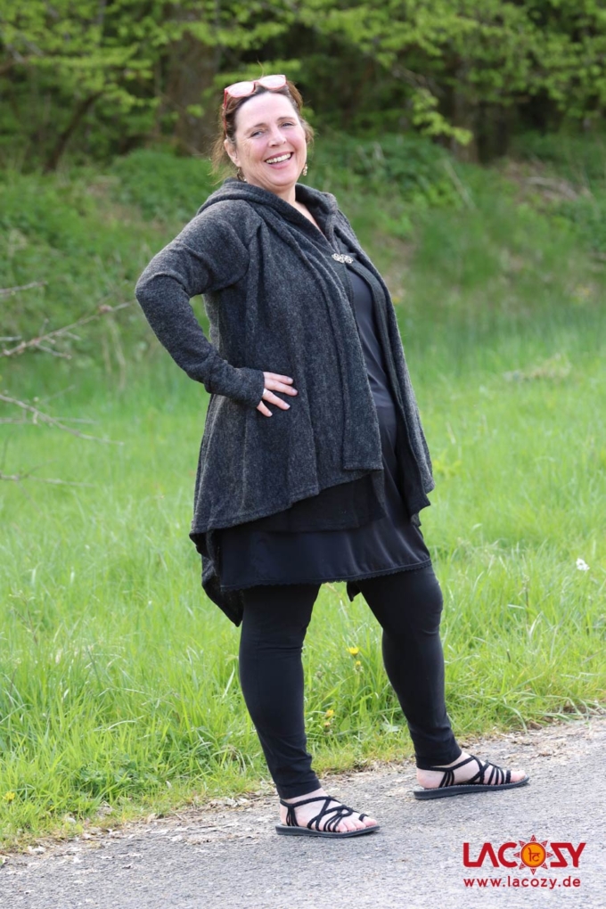Cardigan Strickjacke SPIRITU | Grau-Schwarz – Bild 5