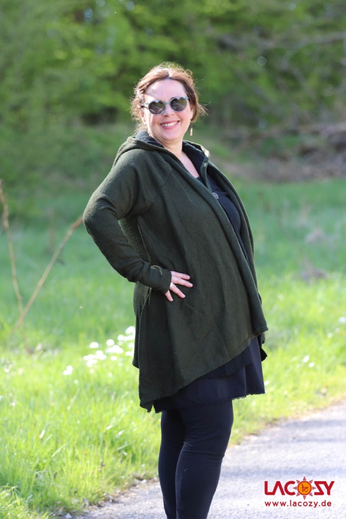 Cardigan Strickjacke SPIRITU | Gruen-Schwarz