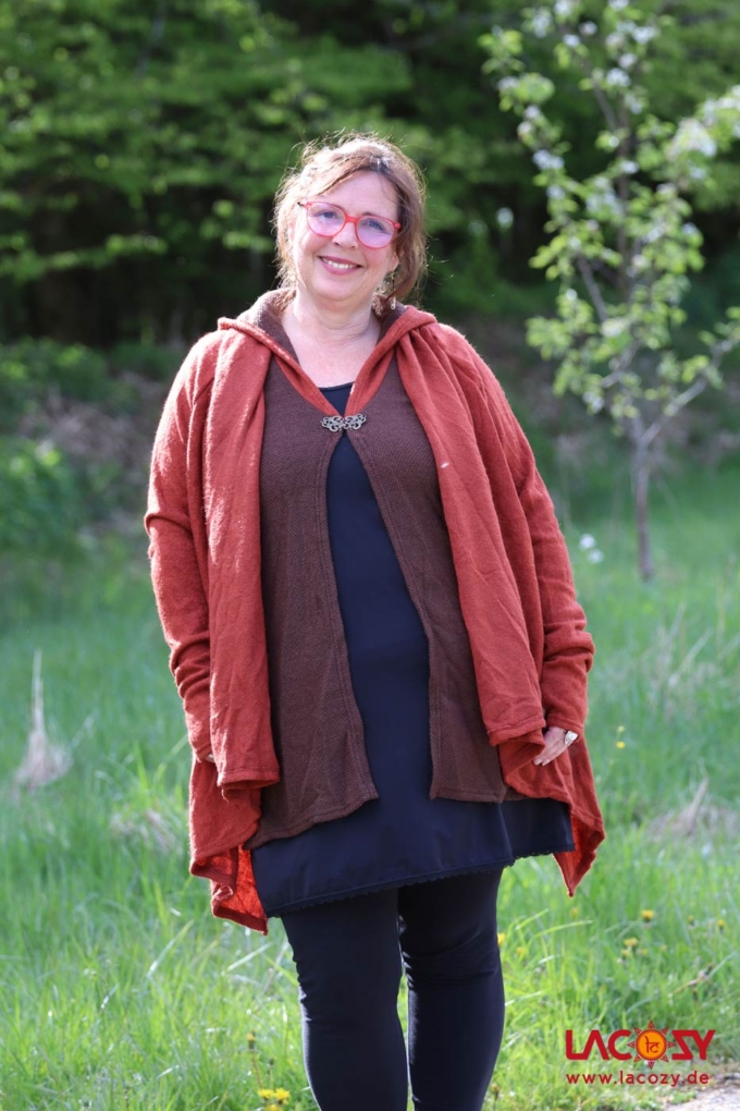 Cardigan Strickjacke SPIRITU | Orange-Braun