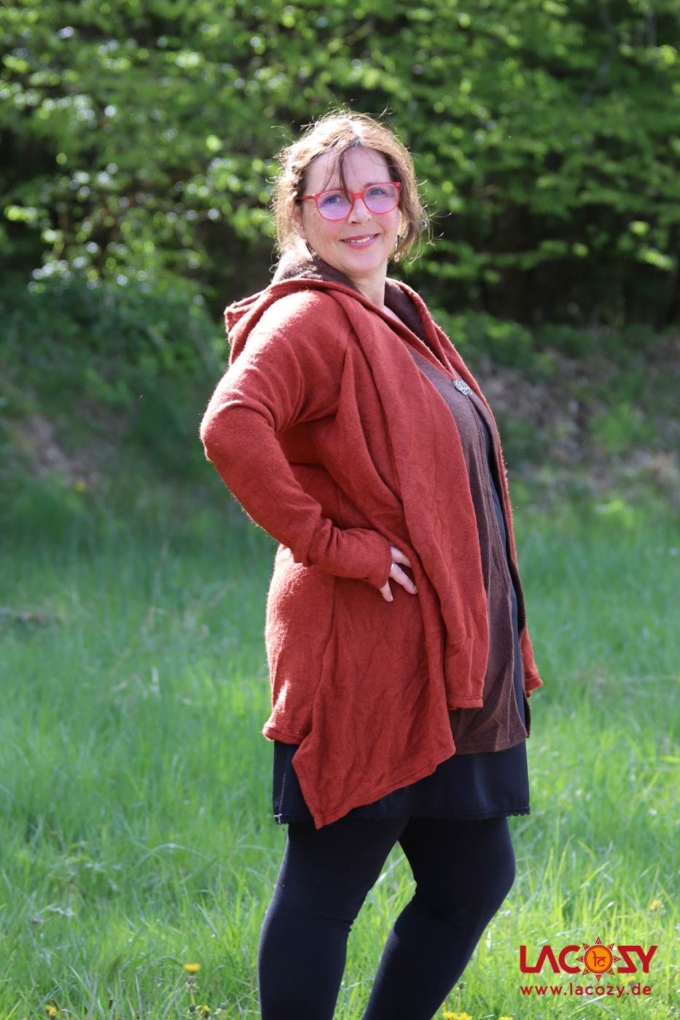 Cardigan Strickjacke SPIRITU | Orange-Braun – Bild 2