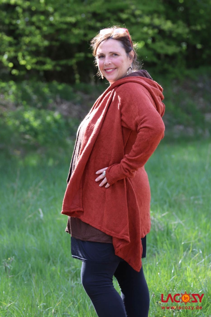Cardigan Strickjacke SPIRITU | Orange-Braun – Bild 3