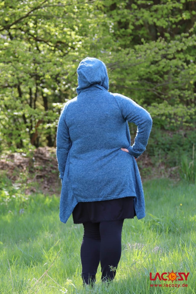 Cardigan Strickjacke SPIRITU | Petrol-Schwarz – Bild 4