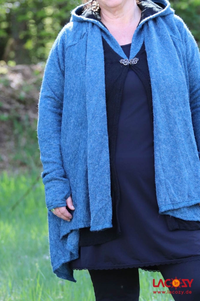 Cardigan Strickjacke SPIRITU | Petrol-Schwarz – Bild 6