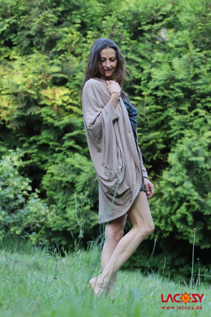 Oversize Cardigan | Kimono ZOE | Creme – Bild 5