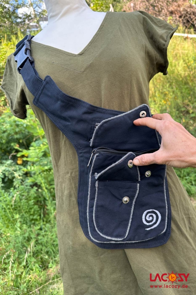 Gürteltasche SPIRALE  Bauchtasche Unisex Schwarz | Grau – Bild 5