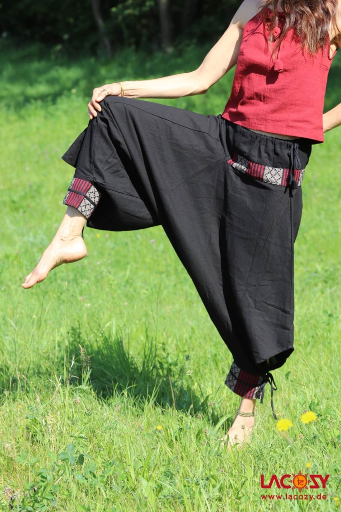 Haremshose ZORRA Unisex | Schwarz-Rot – Bild 2