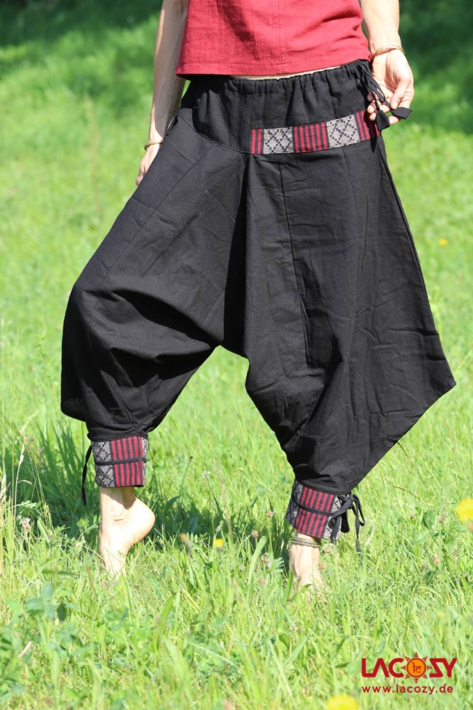 Haremshose ZORRA Unisex | Schwarz-Rot – Bild 5