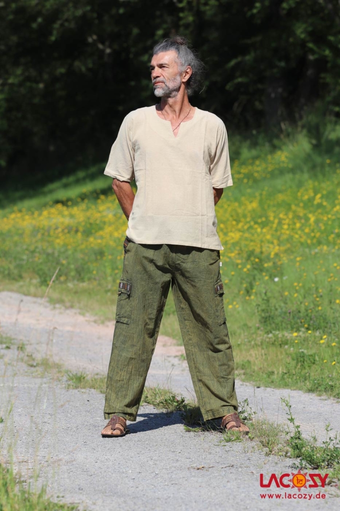 Freizeithose ETHNOR Herrenhose | Grün | Stonewash