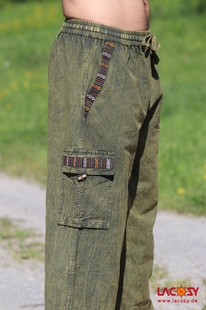 Freizeithose ETHNOR Herrenhose | Grün | Stonewash – Bild 3