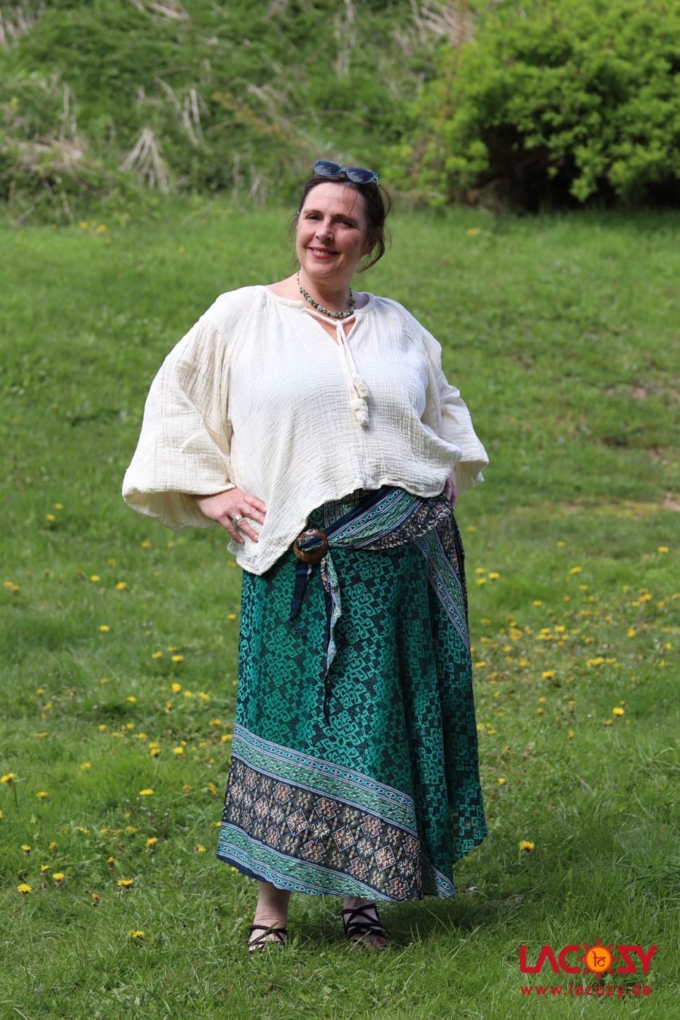 Boho Bluse LEELA aus Musselin | Creme – Bild 3