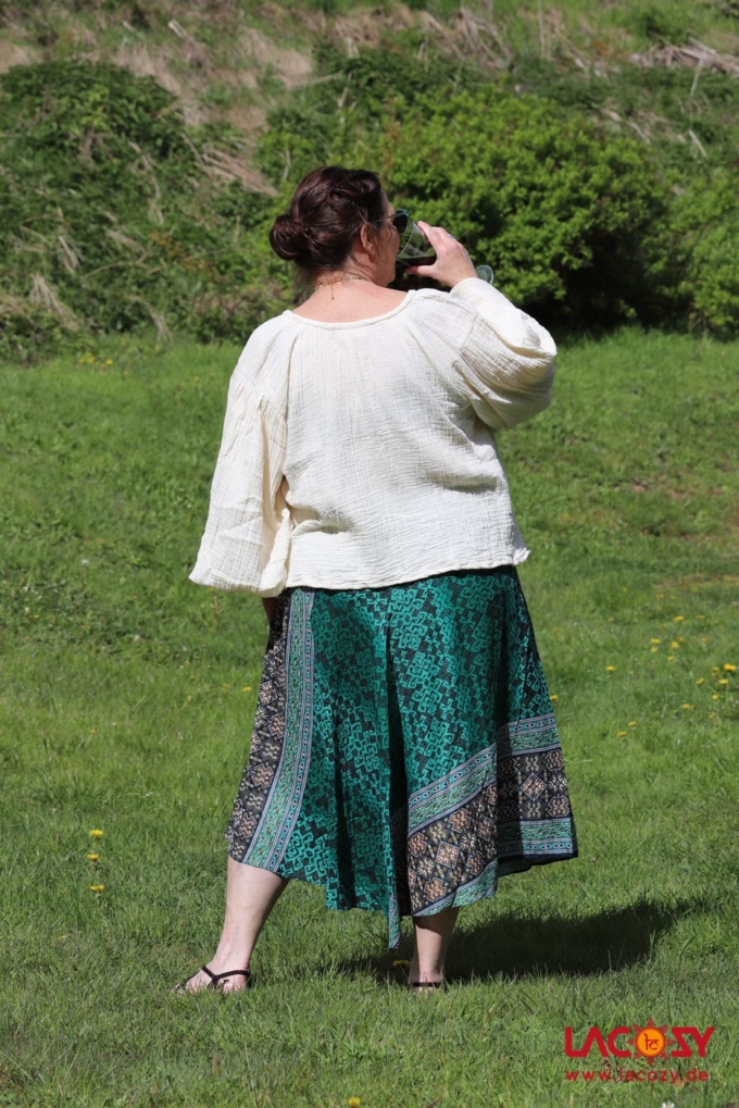 Boho Bluse LEELA aus Musselin | Creme – Bild 4