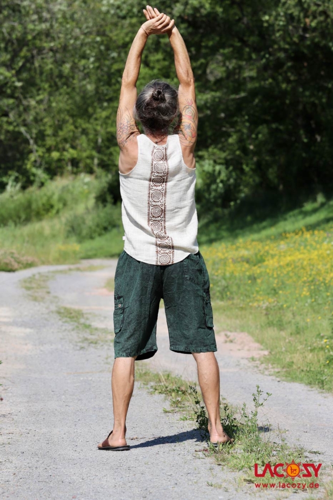 Ethno Shorts | Stonewash Grün – Bild 2
