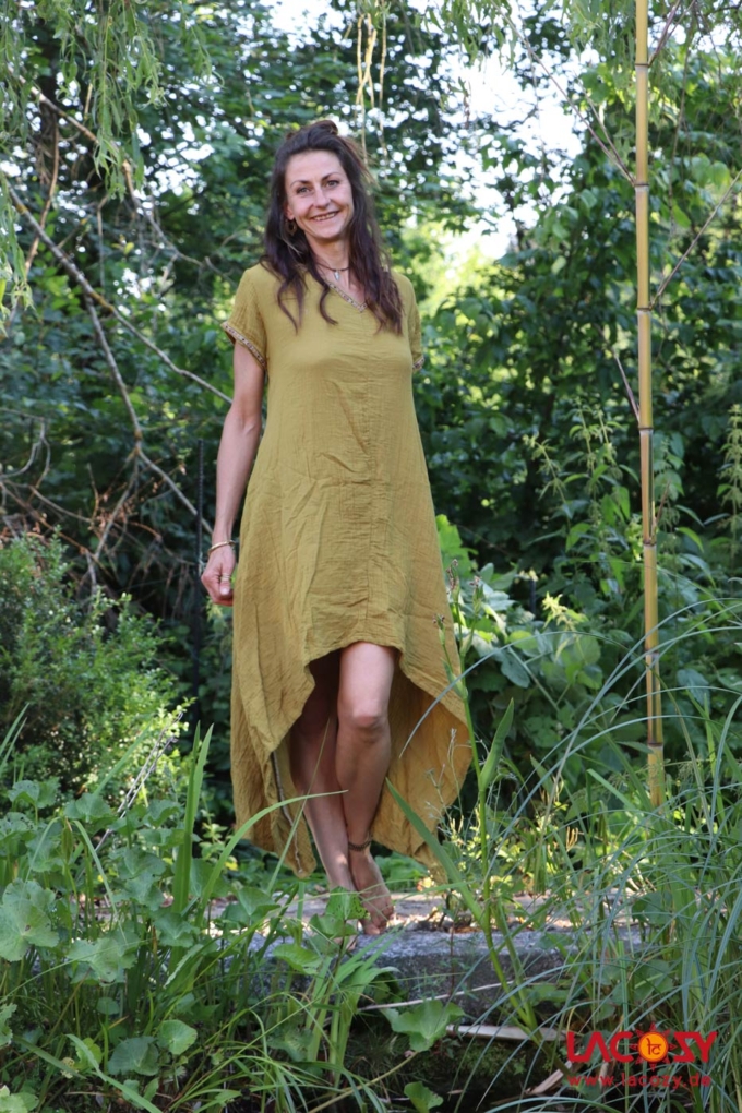 Vokuhila Kleid ENYA | Gelbgrün