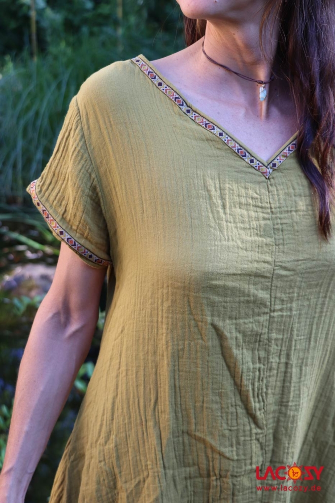 Vokuhila Kleid ENYA | Gelbgrün – Bild 6