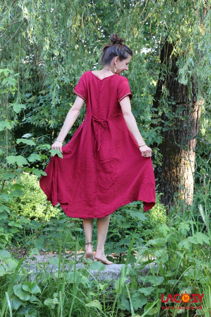 Vokuhila Kleid ENYA | Rot – Bild 3