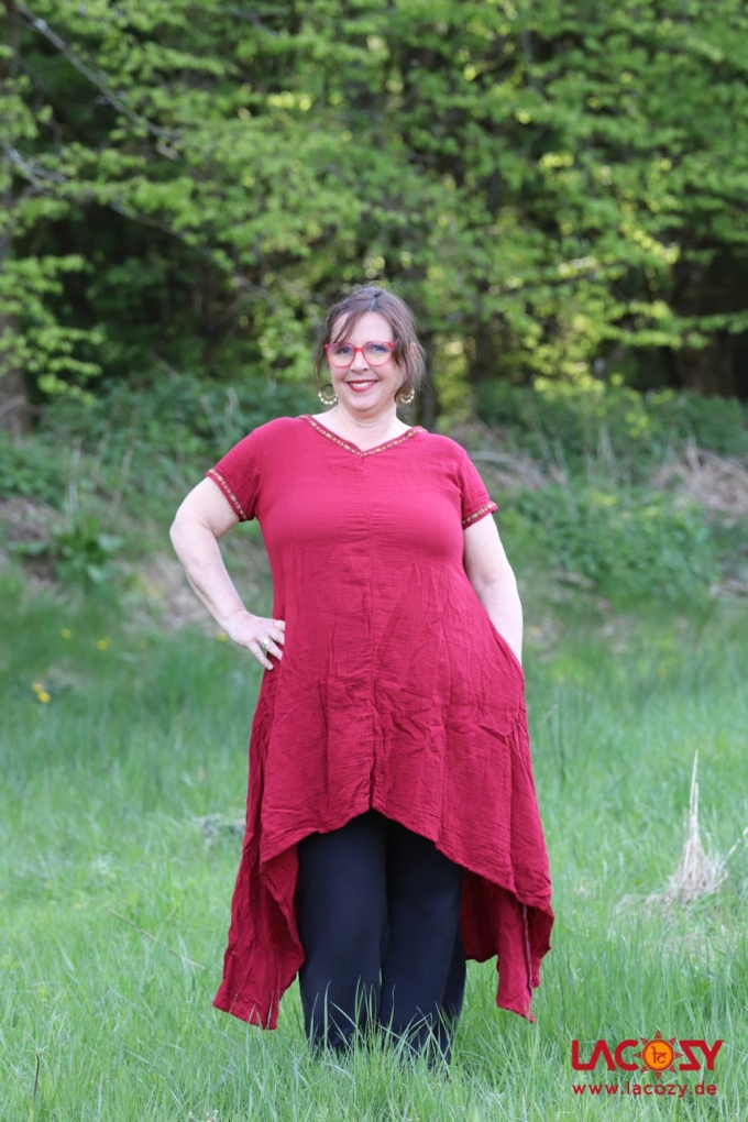 Vokuhila Kleid ENYA | Rot – Bild 4