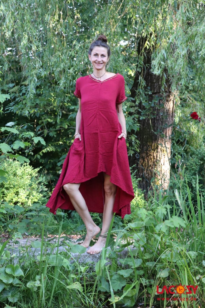 Vokuhila Kleid ENYA | Rot – Bild 5