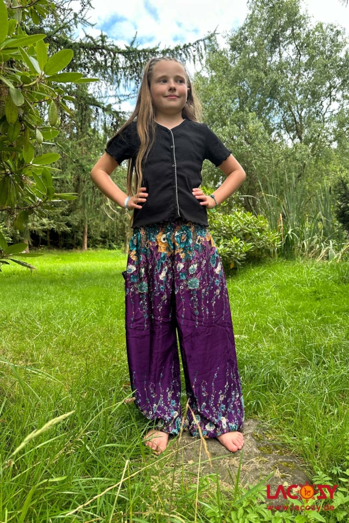 Pumphose LILA BLUMENWIESE | Größe 134-146
