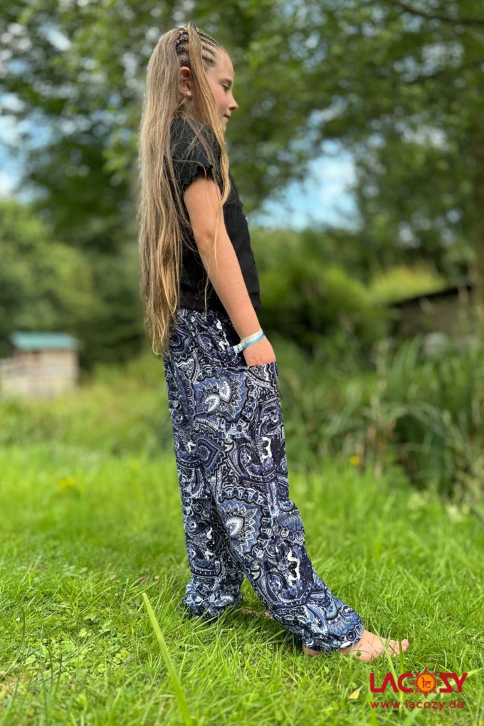 Pumphose PAISLEY TANZ | Blau | Größe 134-146