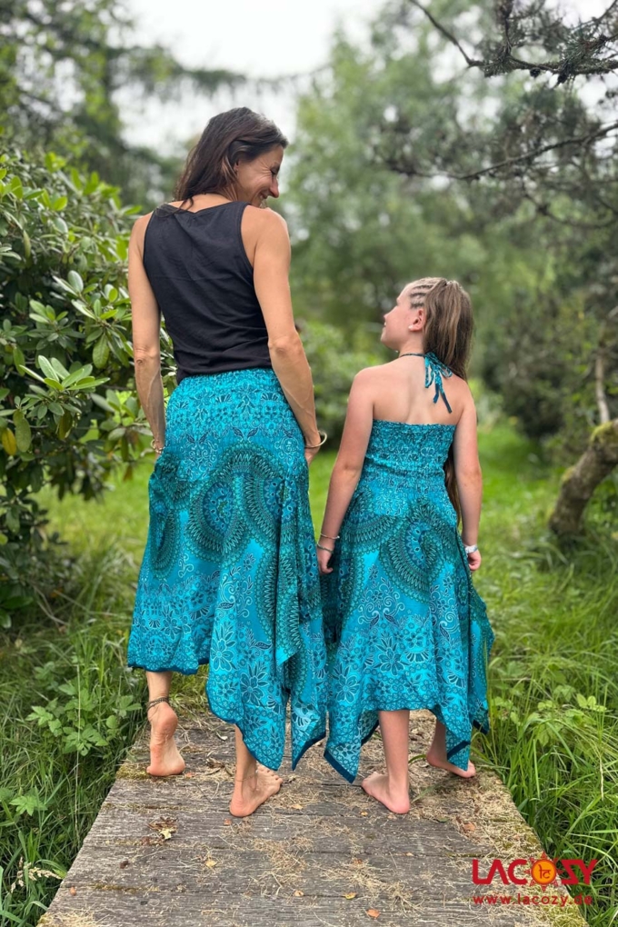 2-in-1: Zipfelkleid und Rock MANDALA | Petrol – Bild 2