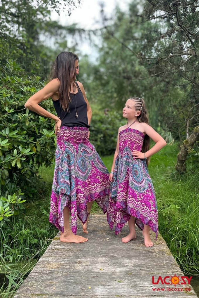 2-in-1: Zipfelkleid und Rock MANDALA | Pink – Bild 2