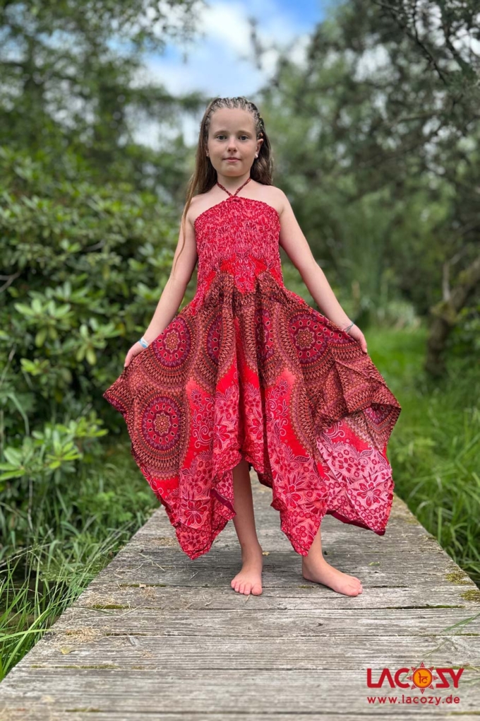 2-in-1 Zipfelkleid und Rock MANDALA | Rot