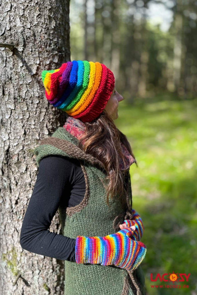 Kuschlige Handstulpen Pulswärmer Armstulpen | RAINBOW – Bild 5
