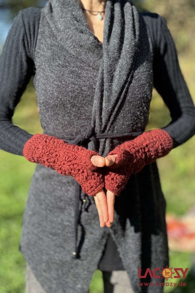 Warme Handstulpen | Pulswärmer | Unisex | HERBSTROT – Bild 3