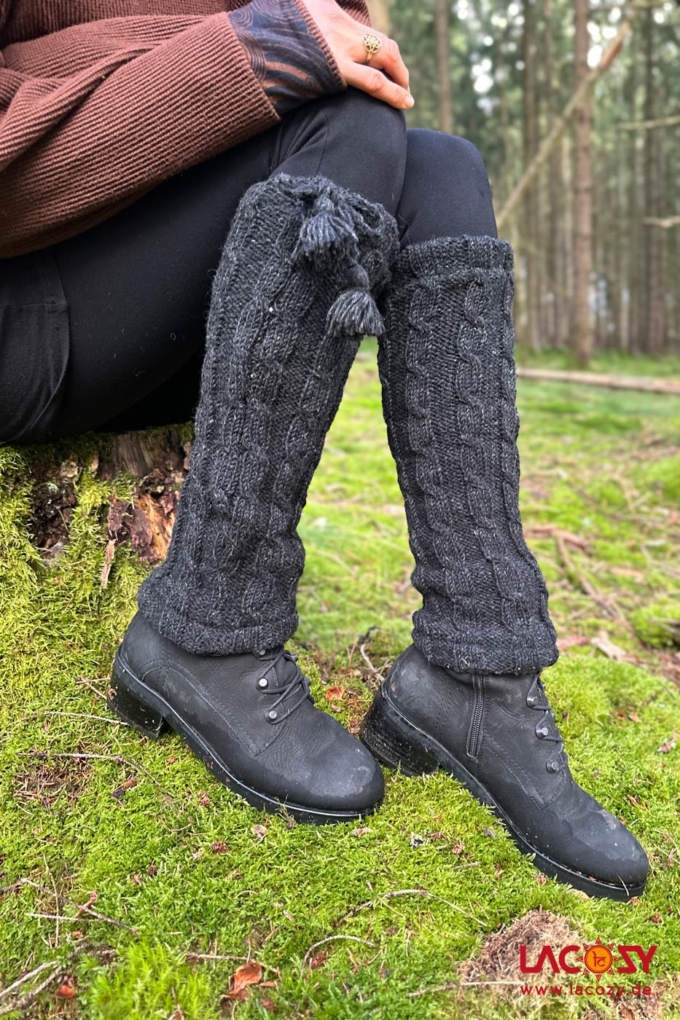 Warme gefütterte Beinstulpen | ANTHRAZIT – Bild 2