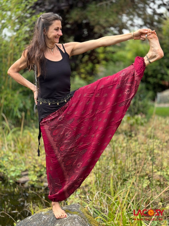 Haremshose MAGIC PAISLEY | Bordeaux – Bild 4