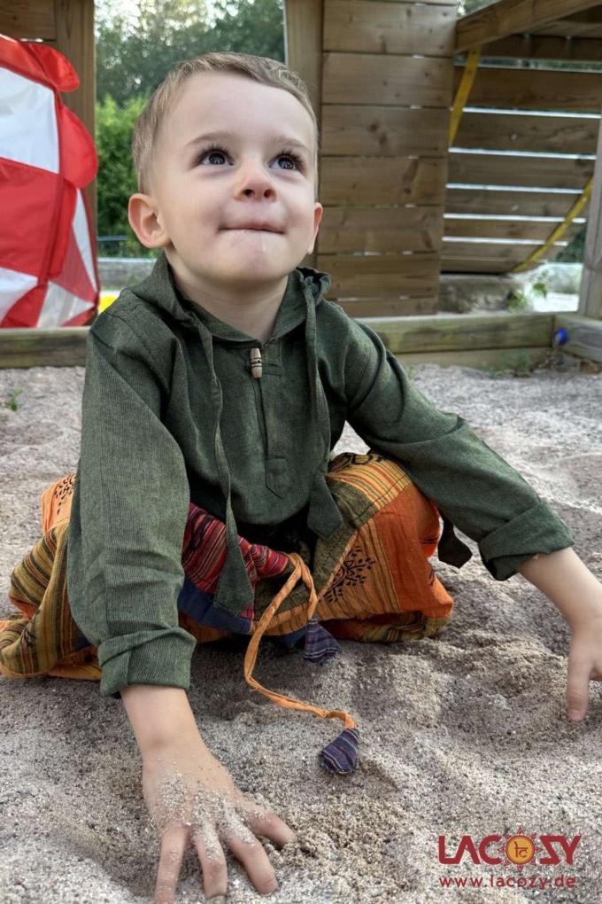 Kinder Hemd | Fisherman Kurtha für Kids | Unisex | GRÜN – Bild 3