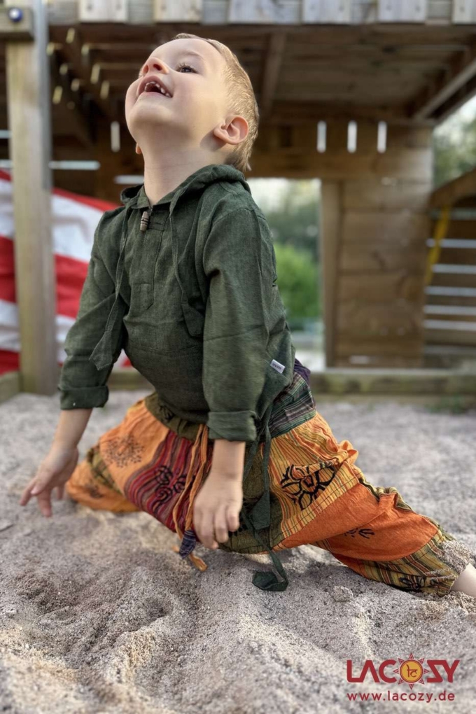 Kinder Hemd | Fisherman Kurtha für Kids | Unisex | GRÜN – Bild 5