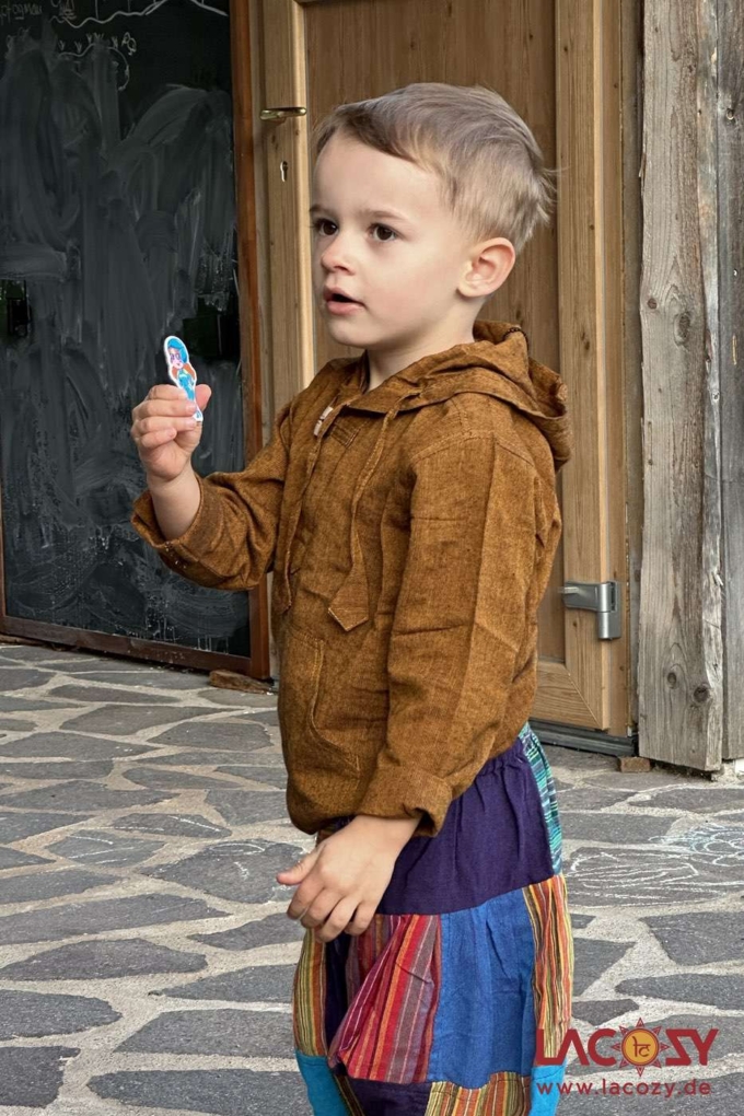 Kinder Hemd | Fisherman Kurtha für Kids | Unisex | SENFBRAUN – Bild 2