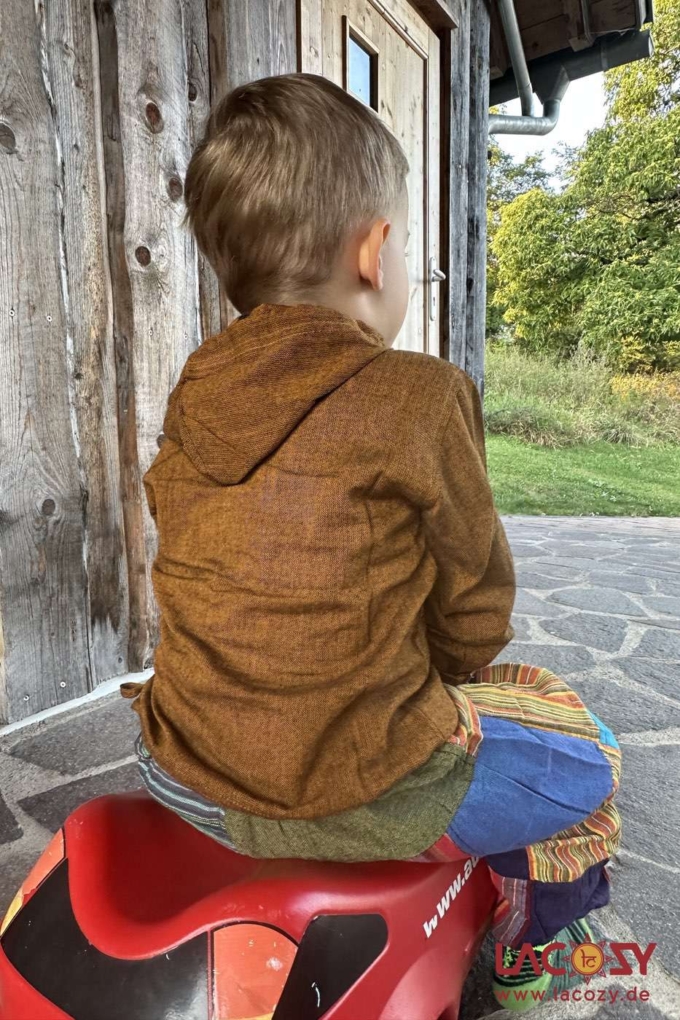 Kinder Hemd | Fisherman Kurtha für Kids | Unisex | SENFBRAUN – Bild 4