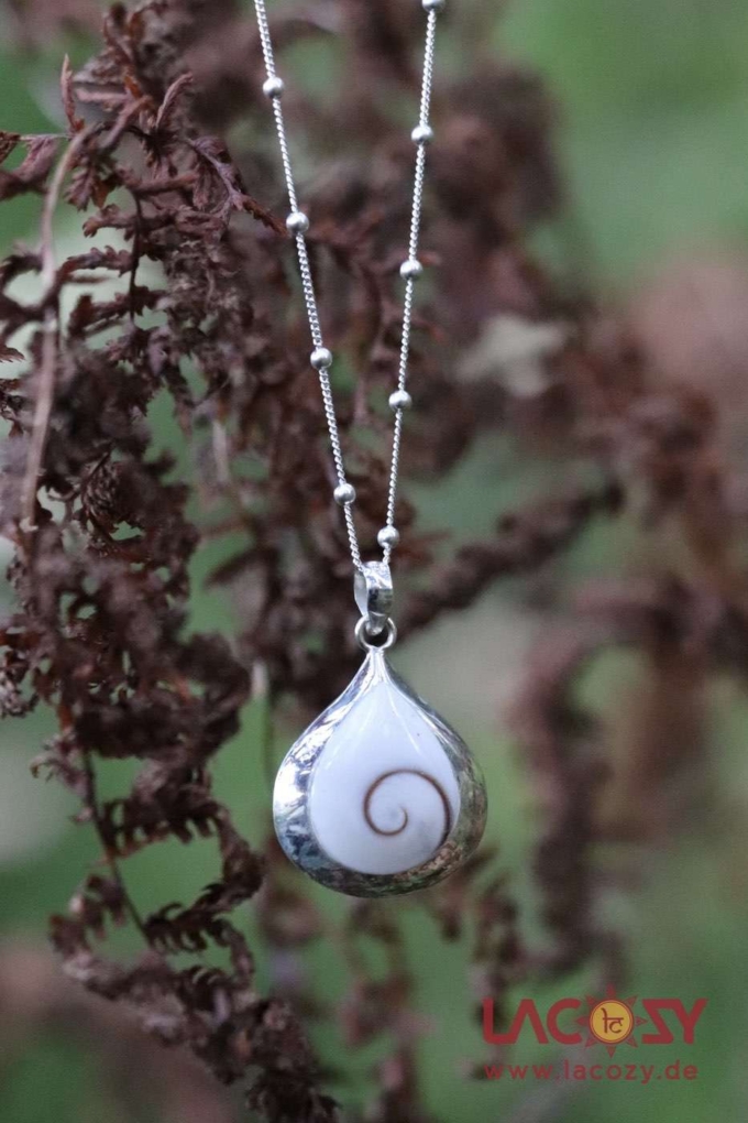 SET Anhänger und Ohrringe SHIVA AUGE mit PERLMUTT | 925.- Sterling | Doppelseitig – Bild 3