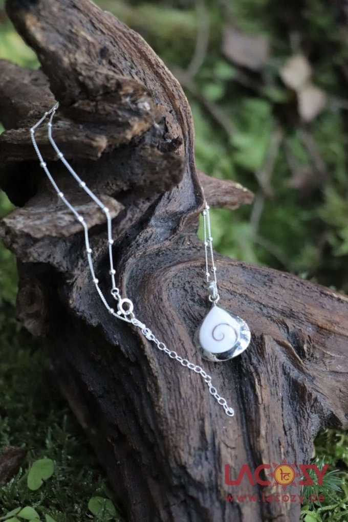 SET Anhänger und Ohrringe SHIVA AUGE mit PERLMUTT | 925.- Sterling | Doppelseitig – Bild 6