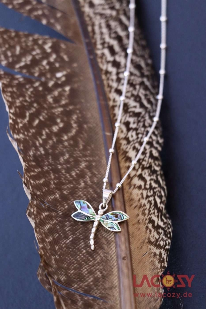 Filigrane LIBELLEN Halskette | 925.-Silber | ABALONE PAUA – Bild 2