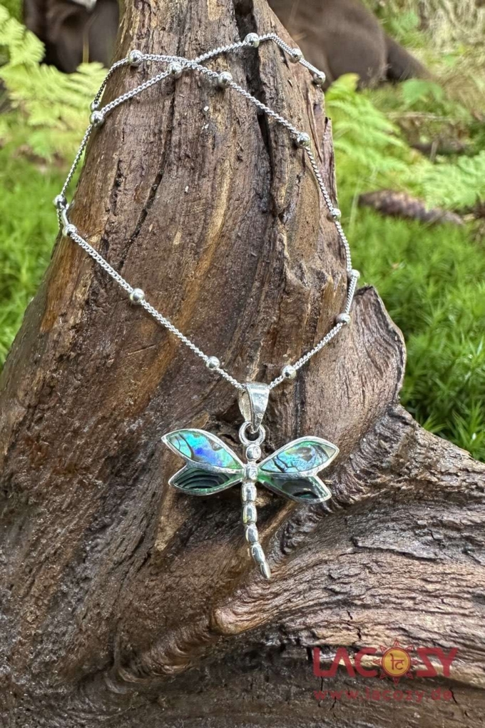 Filigrane LIBELLEN Halskette | 925.-Silber | ABALONE PAUA – Bild 3