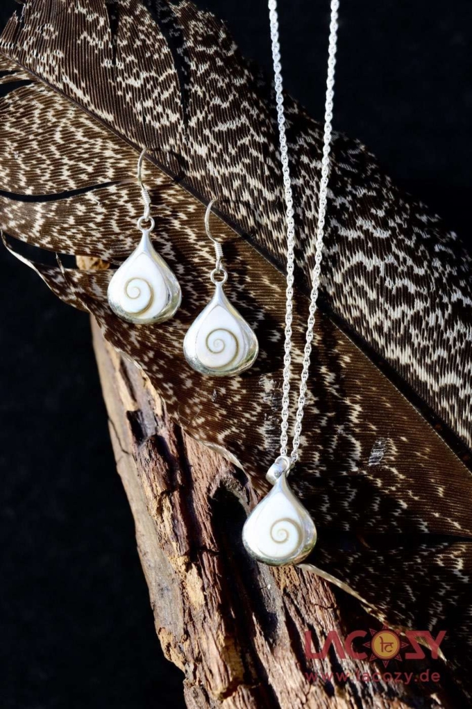 SHIVA EYE / ABALONE Tropfen Ohrringe | 925.-Silber | doppelseitig – Bild 5