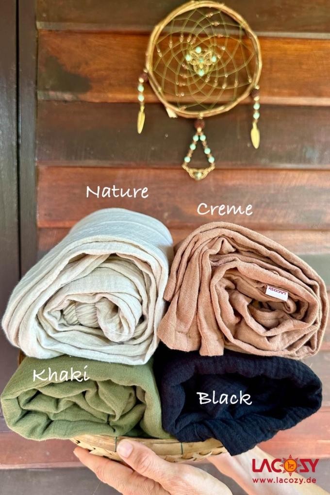 Weiter, langer Musselin Hosenrock SHADI | KHAKI – Bild 7