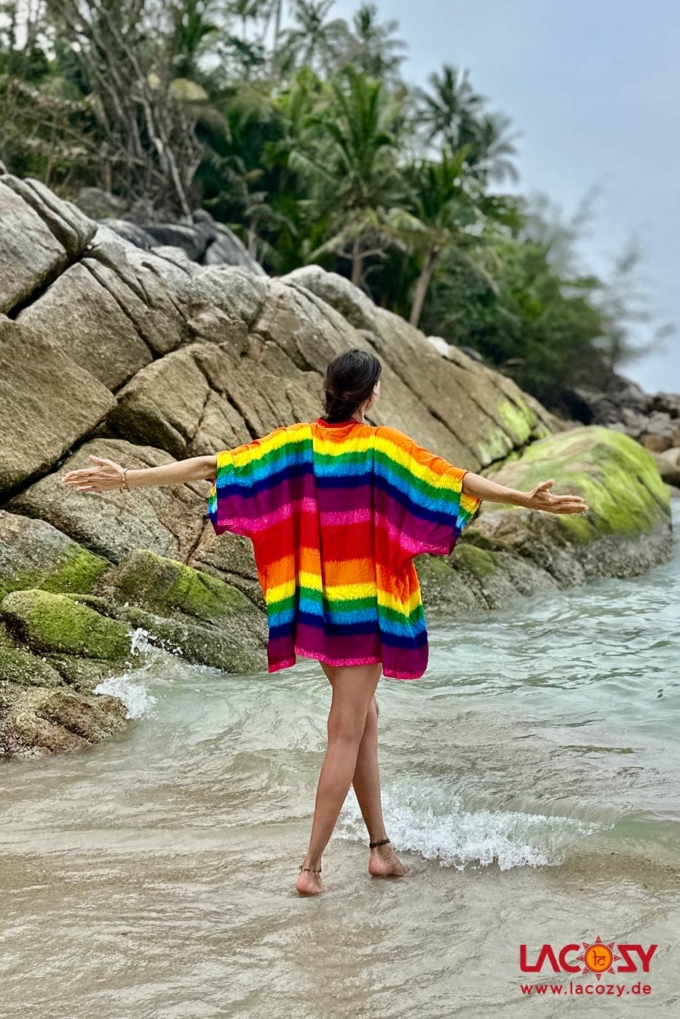 luftiger REGENBOGEN Kimono – Bild 2