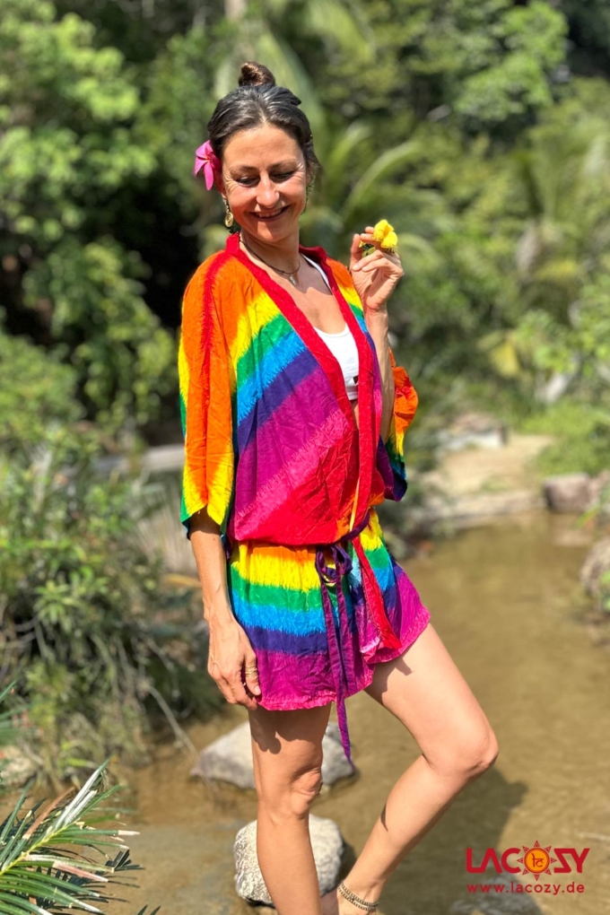 luftiger REGENBOGEN Kimono – Bild 5